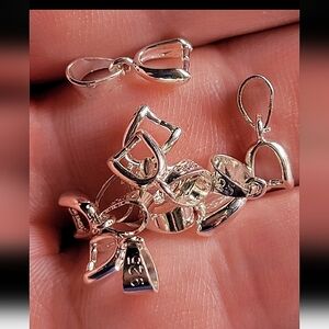 Set of 5pcs. Pinch Bail Solid 925 Sterling Silver Clasp Connector Bale DIY